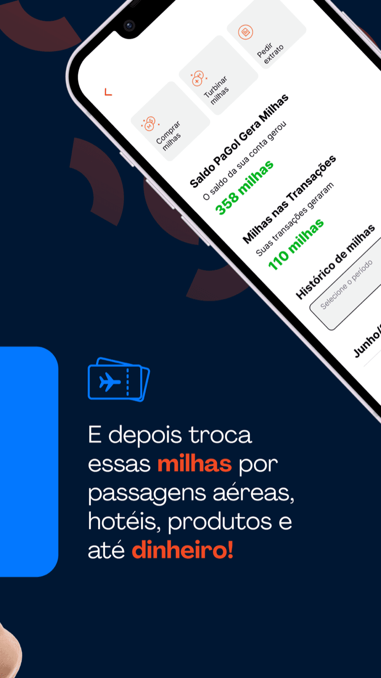 PaGol — balance earning miles and transaction history