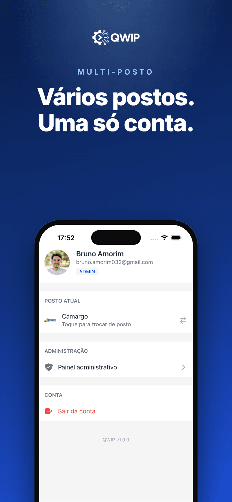 QWIP — multiple stations, one account: admin with station switching