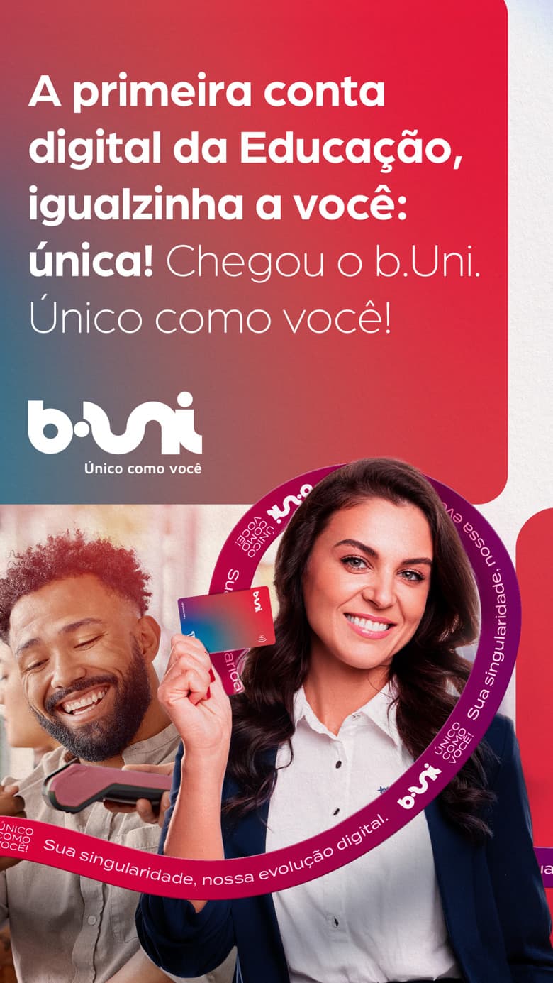 b.Uni — launch campaign art: “the first digital account for Education”